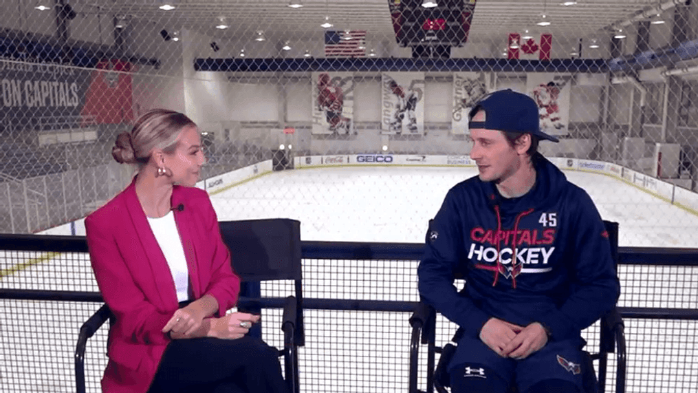 Capitals Matthew Phillips sits down with 7News Sports Reporter Natalie Spala (7News)
